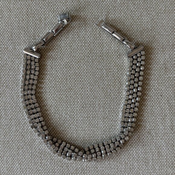 Vintage Rhinestone Necklace Choker - Picture 3 of 5
